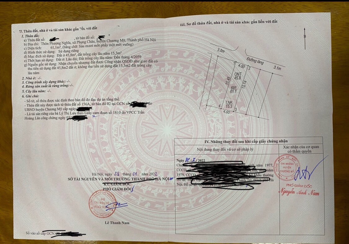 Hàng đẹp - PHÚ NGHĨA - Lô góc đường xe tải tránh xe máy - sổ đẹp - vị trí đỉnh - diện tích 60m