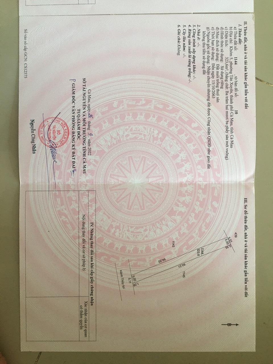 ĐẤT CHÍNH CHỦ - GIÁ TỐT BÁN NHANH 2 LÔ ĐẤT Đẹp Khóm 5, Phường Tân Xuyên, Cà Mau, Cà Mau