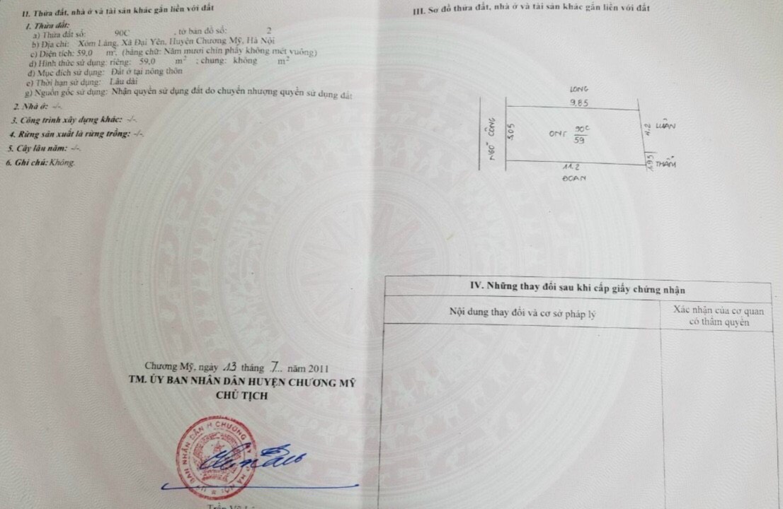 Hơn 1 tỷ làn 2 Tỉnh lộ 419 - Diện tích; 59m khuôn cực đẹp - Đường trước đất 5m Ô TÔ TẢI vào tận đất - Làn 2 Tỉnh lộ 419