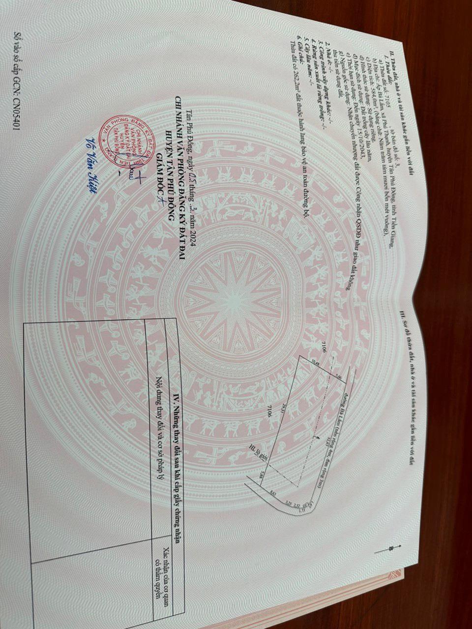 Đất Đẹp - Giá Tốt - Bán Lô Đất Tại xã Phú thạnh, huyện Tân Phú đông , Tiền Giang