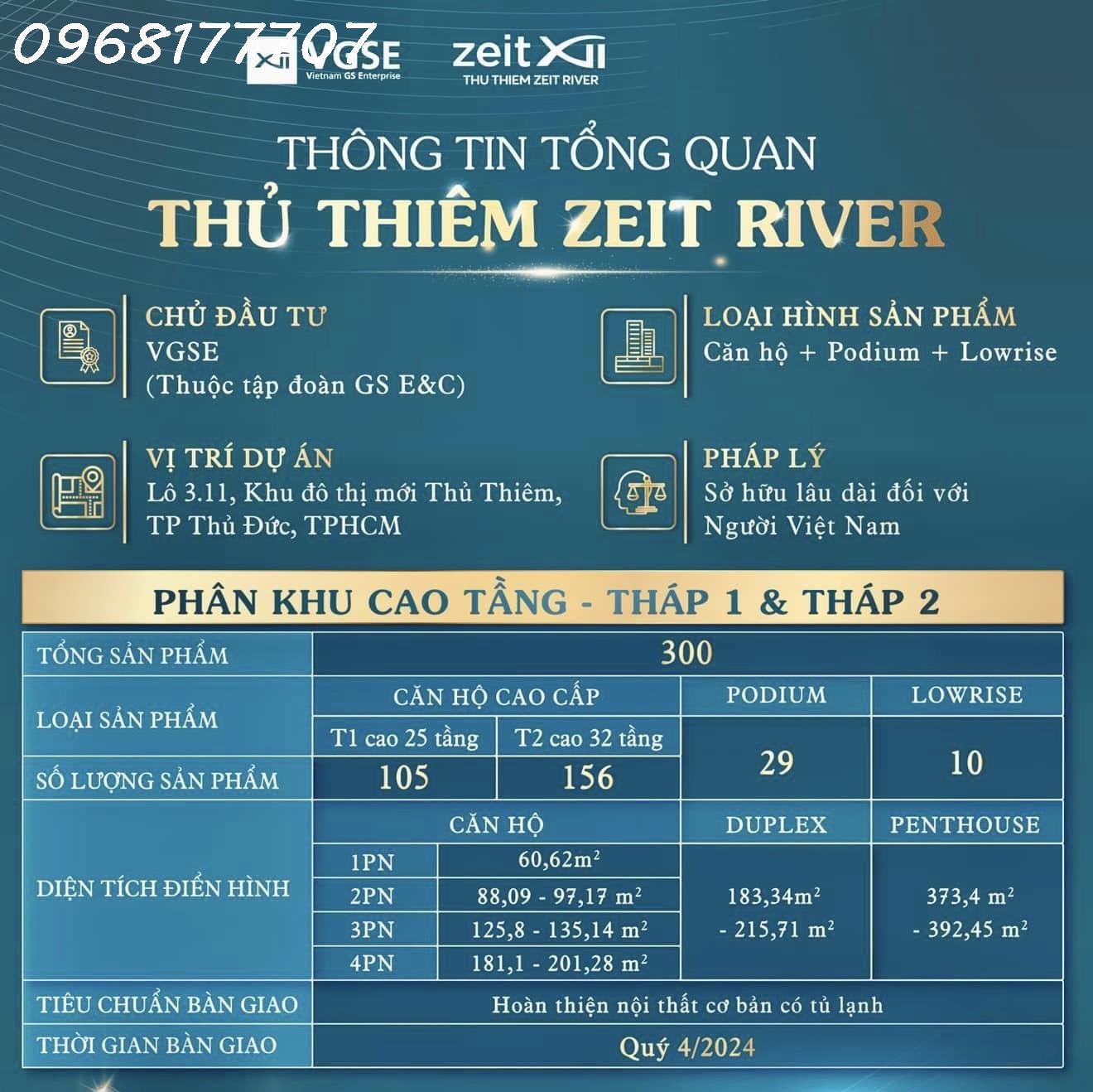 Phân Khu 3.11 ZEIT RIVER THỦ THIÊM cơ hội đầu tư 2024