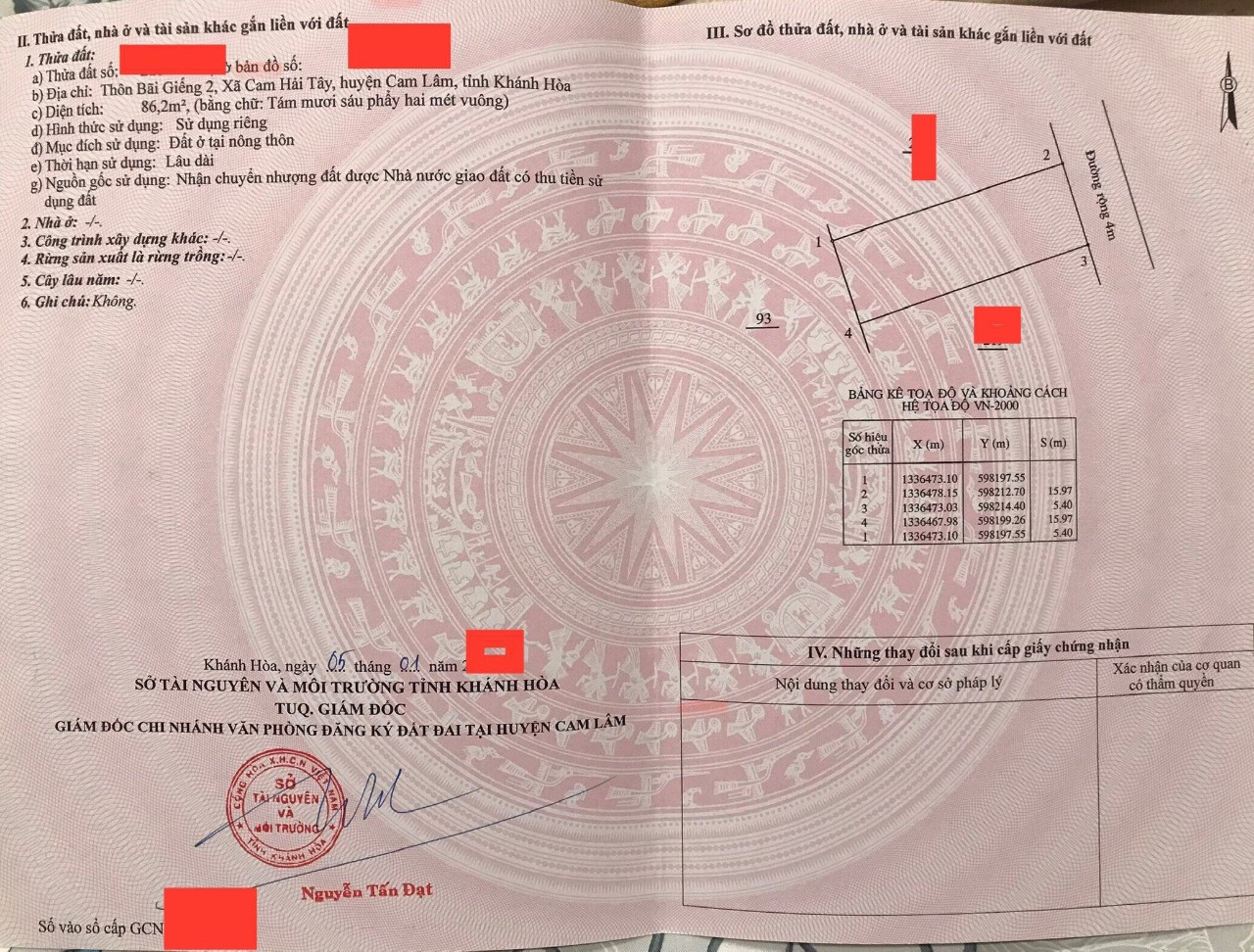 ĐẤT ĐẸP 15 triệu/m2 thôn Bãi Giếng 2, xã Cam Hải Tây, Cam Lâm, Khánh Hòa