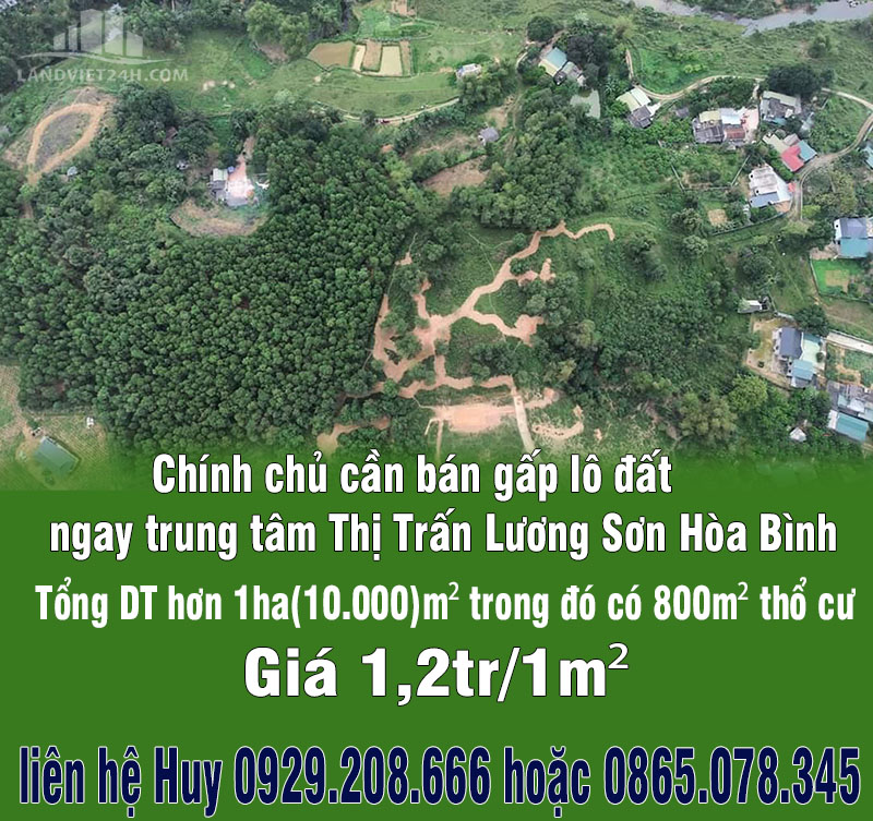 Chính chủ cần bán gấp lô đất ngay trung tâm Thị Trấn Lương Sơn Hòa Bình.