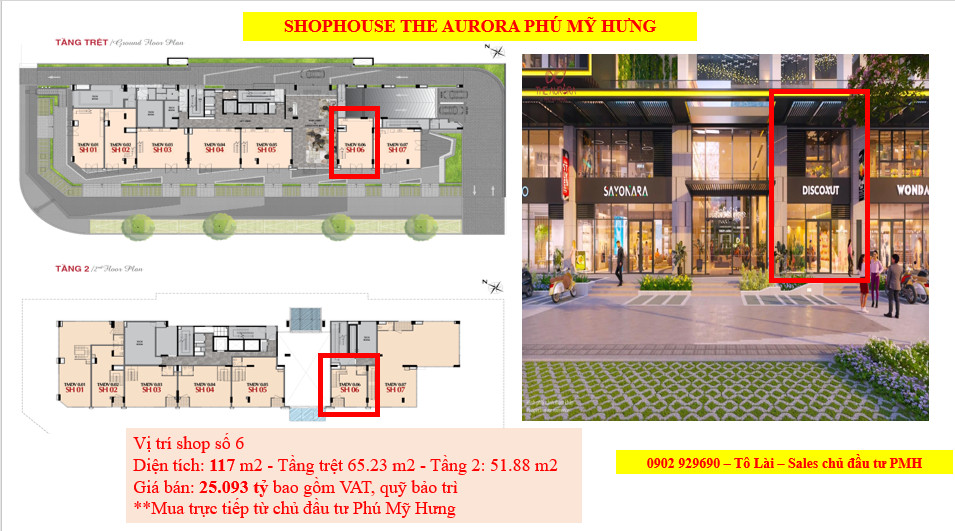 SHOPHOUSE KHỐI ĐẾ DỰ ÁN THE AURORA PHÚ MỸ HƯNG - THIẾT KẾ SHOP SANG TRỌNG HIỆN ĐẠI
