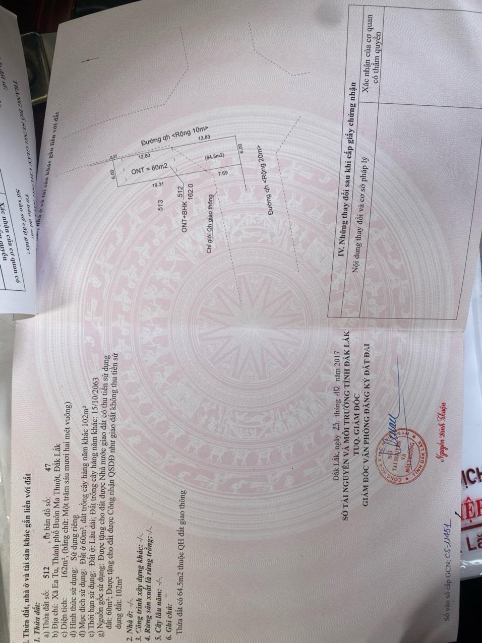 Lô góc 2 mặt tiền 162m2 khu kinh doanh đỉnh - cách chợ Đạt Lý 500m - giá 1 tỷ 6. Sổ hồng riêng.