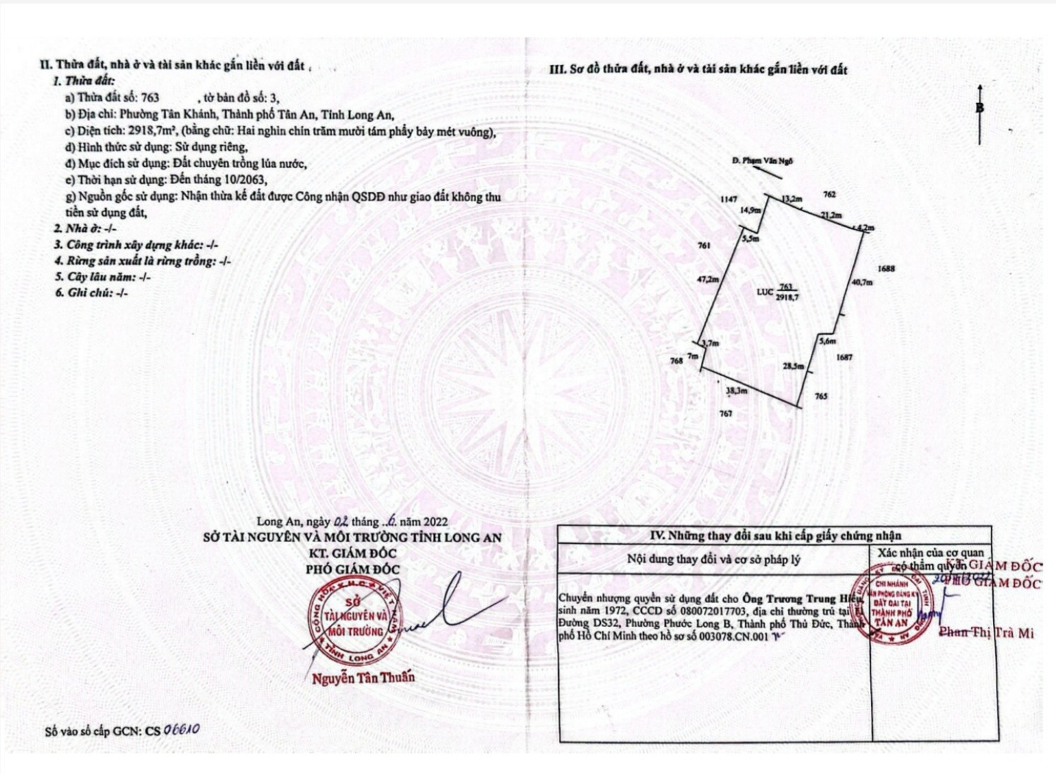 Cần bán đất 3.605m2 tại đường Phạm Văn Ngô, P. Tân Khánh, Tân An, Long An