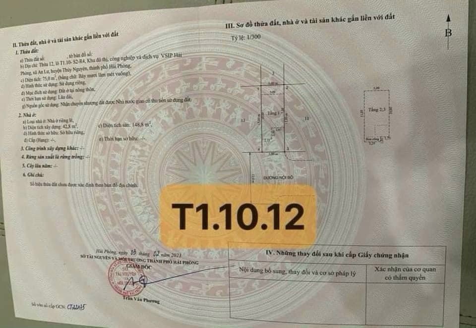 Bán nhà diện tích 75m2 tại khu đô thị Bhomes, Viship, Hải Phòng