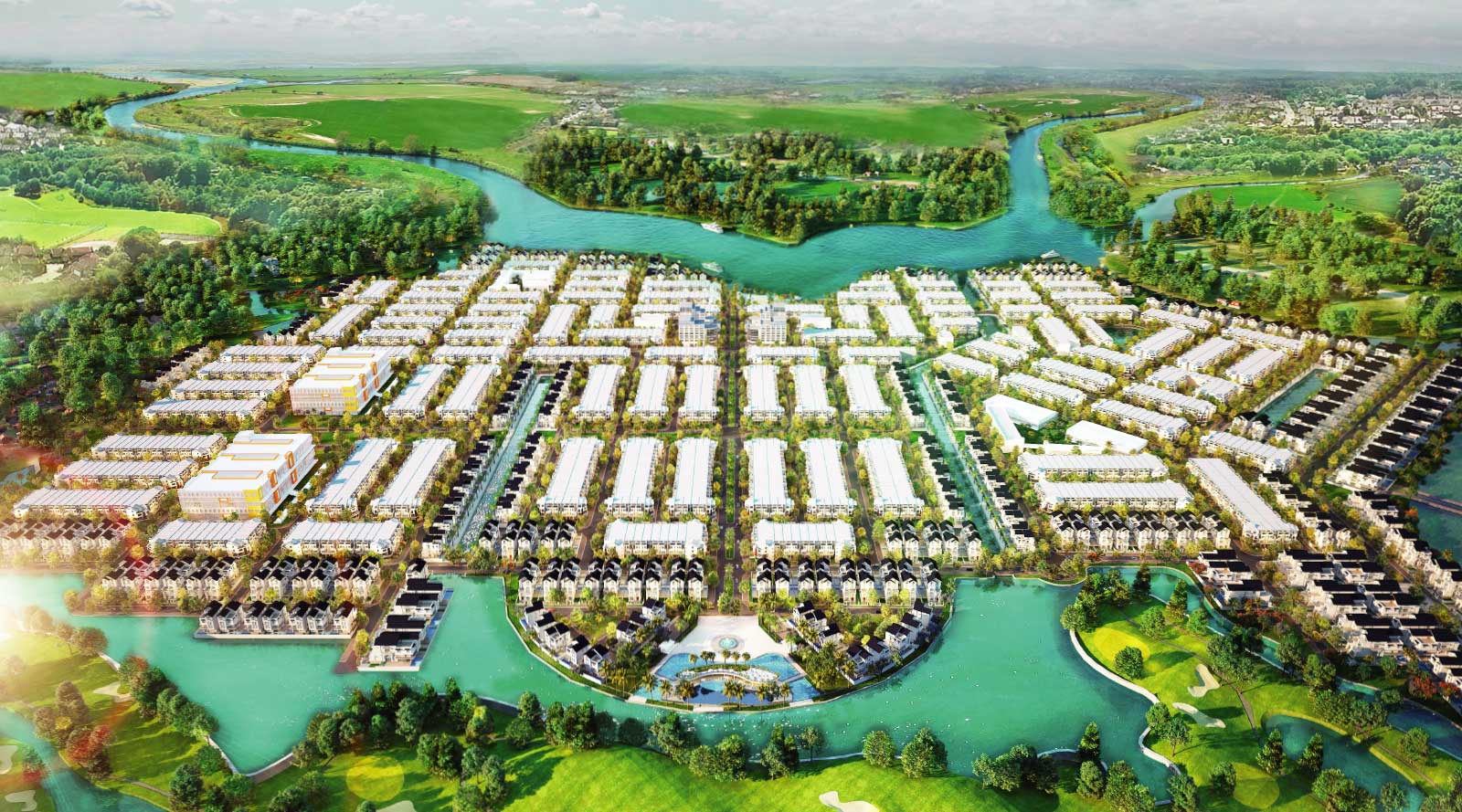 Bán nền biệt thự Bien Hoa New City, PG3-4, 240m2, lưng hướng kênh mát mẻ