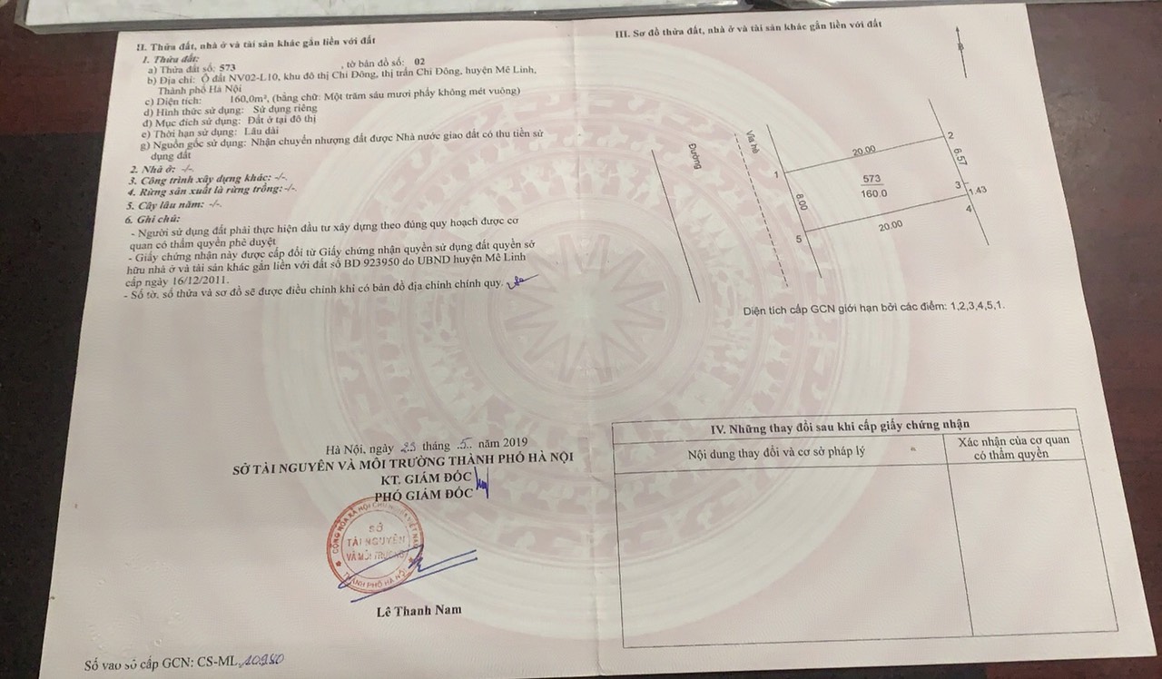 Bán lô đất VIP khu đô thị Chi Đông, Mê Linh, Hà Nội