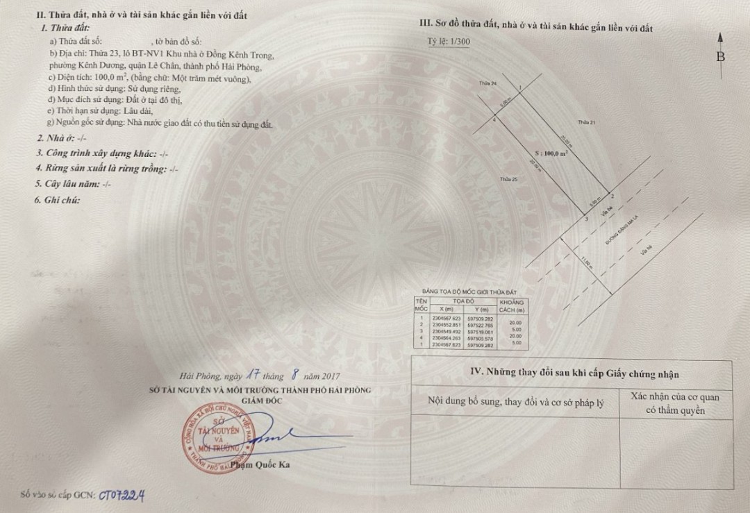 Bán đất mặt đường Đặng Ma La, diện tích 100m, vị trí cực đẹp GIÁ 6.6 tỉ