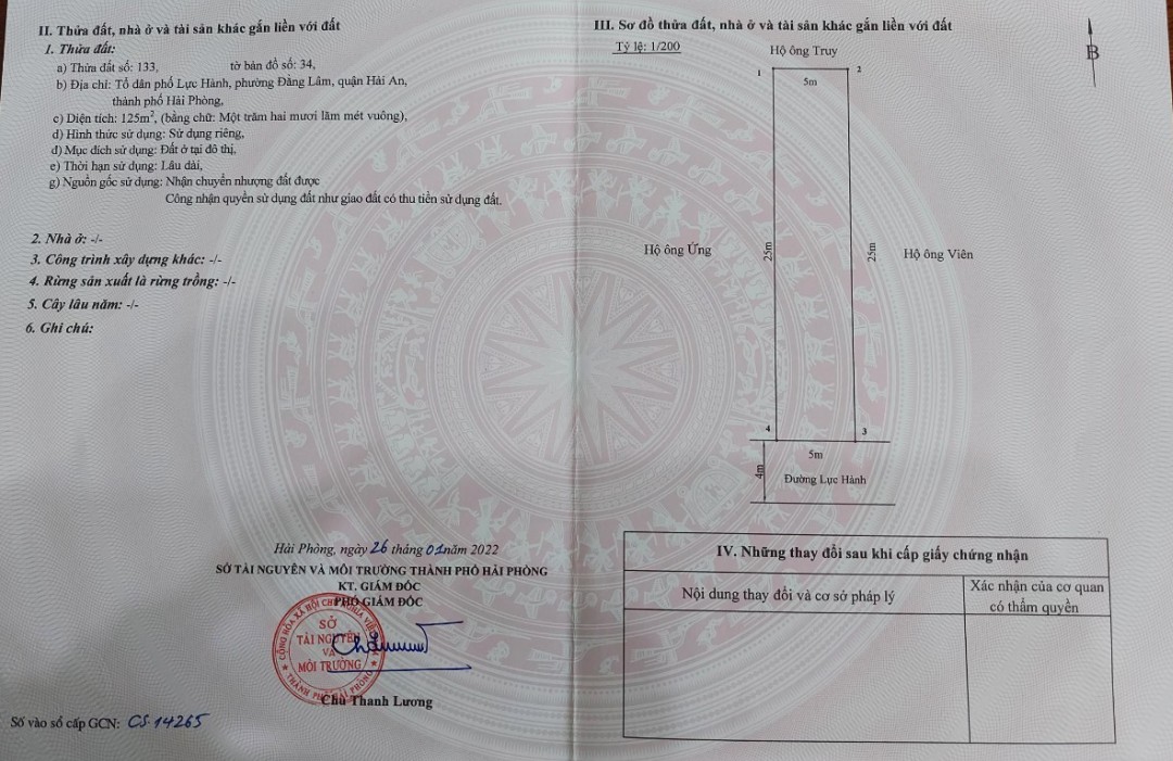 Bán lô đất cực đẹp mặt đường Lực Hành - Trung Lực, diện tích 125m, MT5m GIÁ 5.88 tỉ