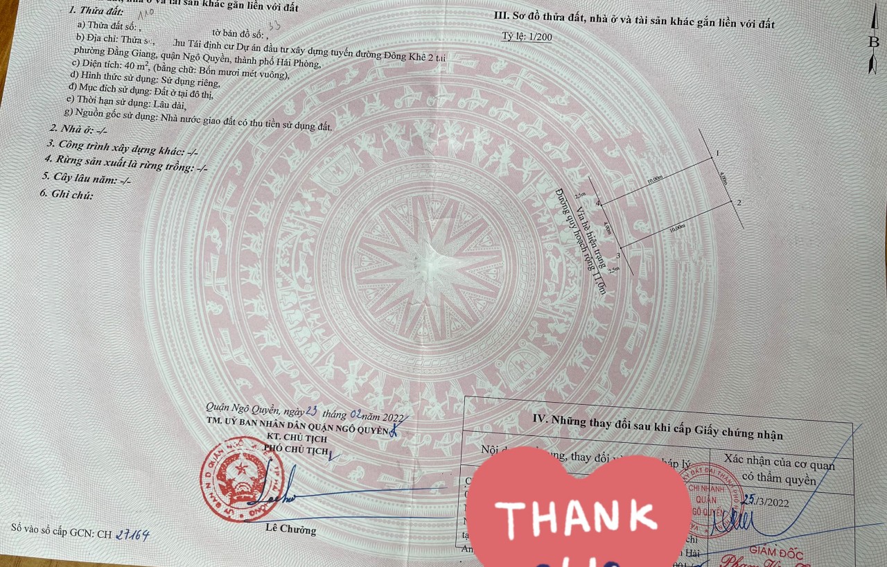 Bán đất Tái Định Cư Cây Đa, diện tích 40m GIÁ 3 tỉ vị trí cực đẹp gần Lê Hồng Phong