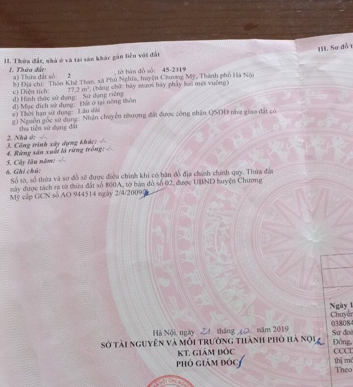 77m - mặt tiền 4.2m - chỉ hơn 10tr - Phú Nghĩa, Chương Mỹ - Chính chủ gửi em bán lô đất 77m2, ngay gần mặt đường QL6