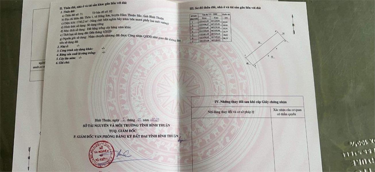 Chính Chủ Cần Bán Lô Đất Vị Trí Đẹp Tại Xã Hồng Sơn - Hàm Thuận Bắc, Bình Thuận