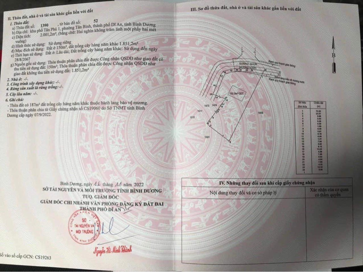 Bán Lô Đất Lớn Dỉ An