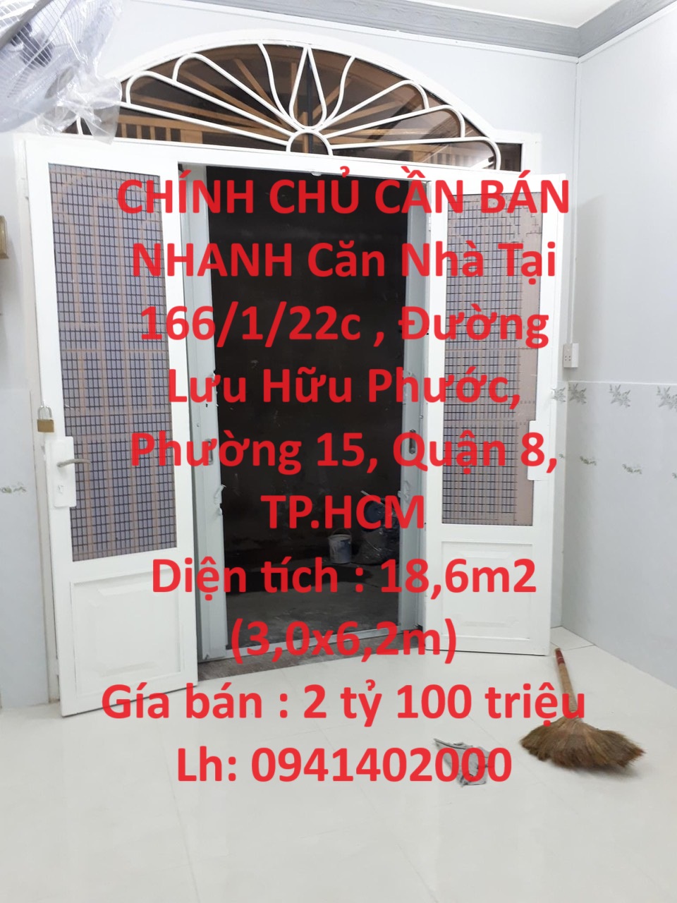 CHÍNH CHỦ CẦN BÁN NHANH Căn Nhà Tại 166/1/22c , Đường Lưu Hữu Phước, Phường 15, Quận 8, TP.HCM