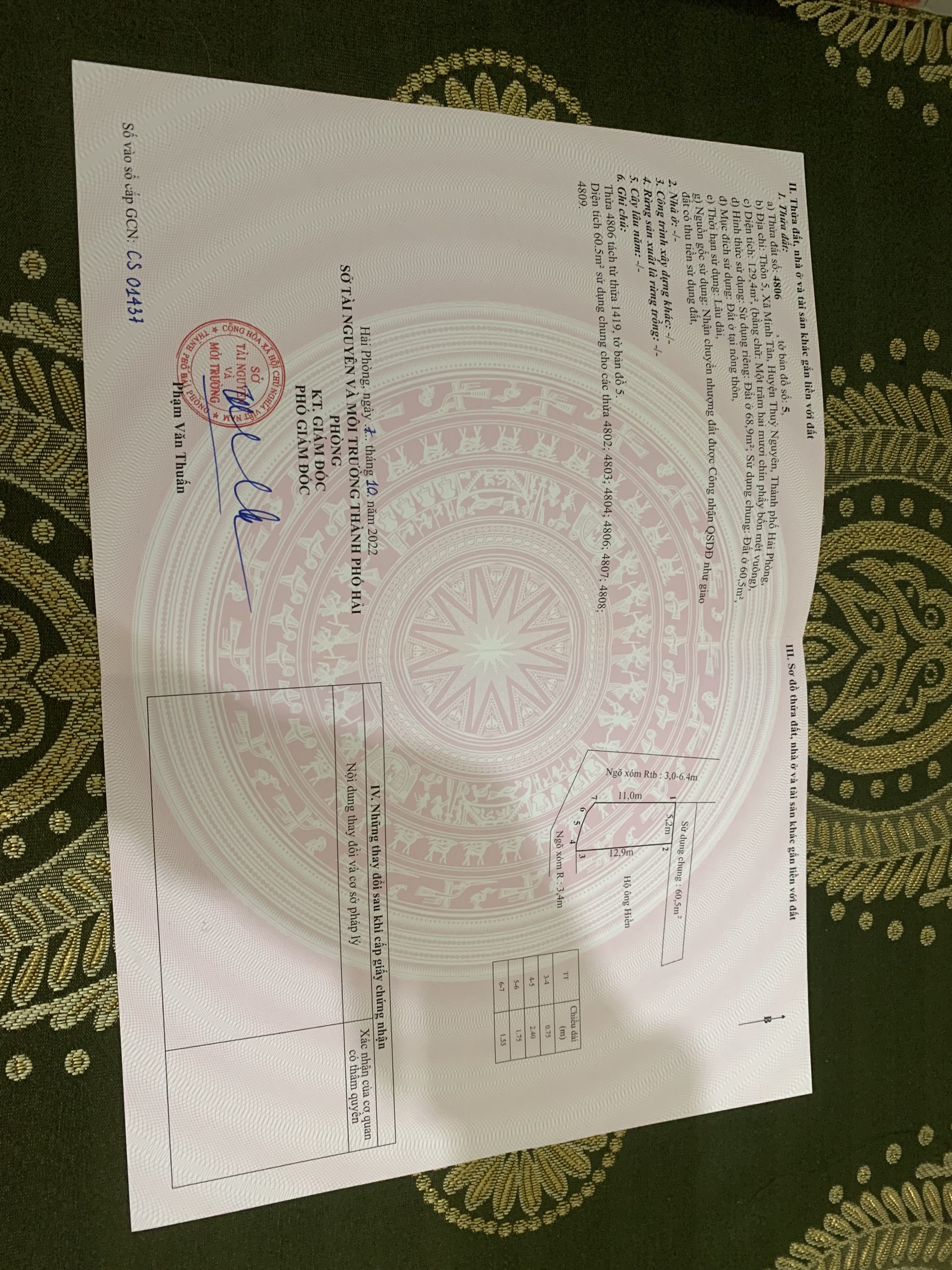 Chính chủ cần bán gấp lô siêu đẹp tại xã Minh Tân, Thủy Nguyên, Hải Phòng.