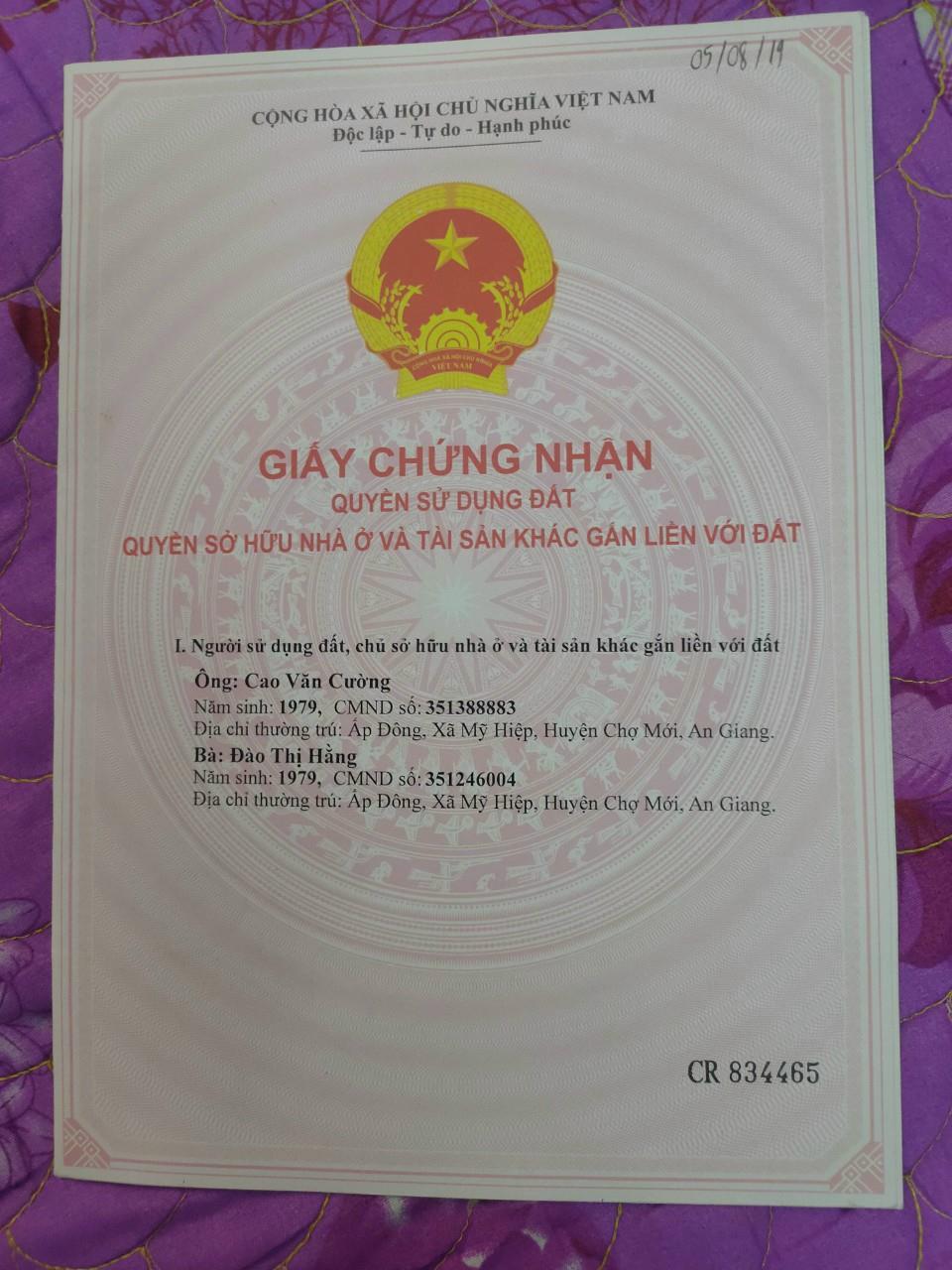 HOT !!! ĐẤT Chính Chủ - Giá Tốt - Bán Nhanh Lô Đất tại Tỉnh Lộ 946, Xã Hòa An, Chợ Mới, An Giang