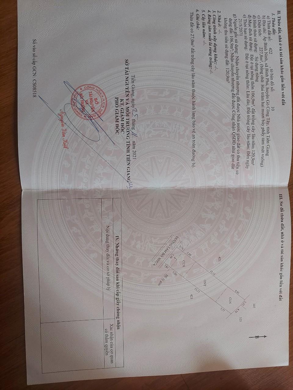 ĐẤT ĐẸP - GIÁ TỐT - Chính Chủ Cần Bán Lô Đất Đẹp Tại Xã Bình Phú, Gò Công Tây, Tiền Giang