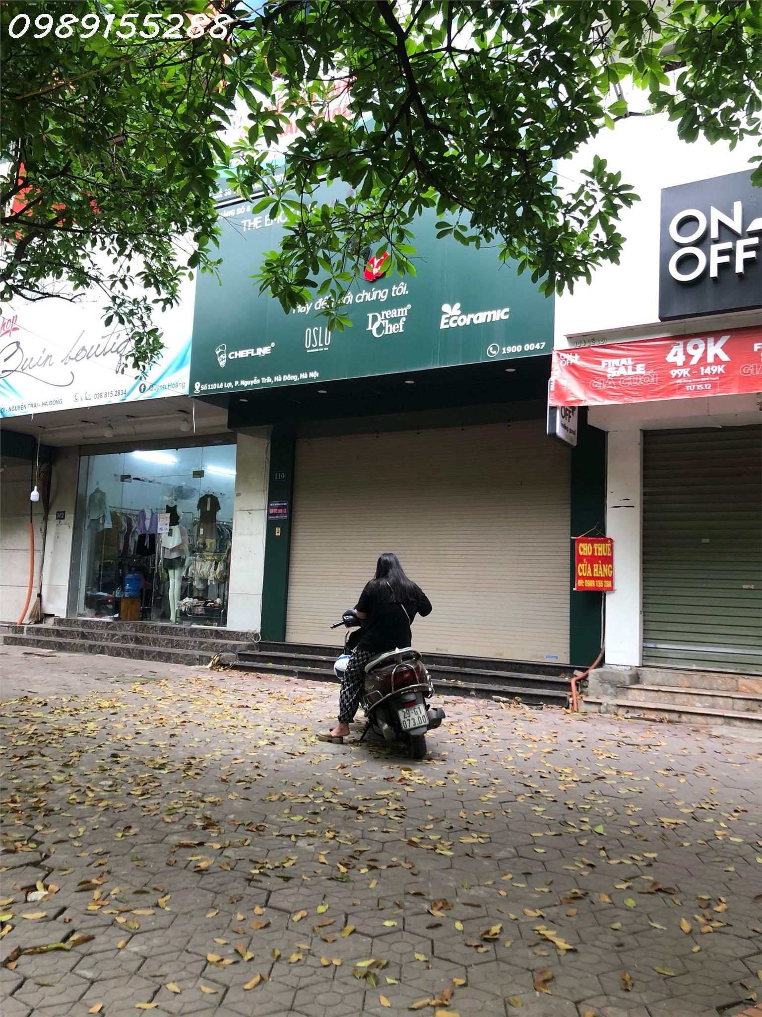 Cho thuê mặt bằng kinh doang tầng 1 mặt phố Lê Lợi - Hà Đông.