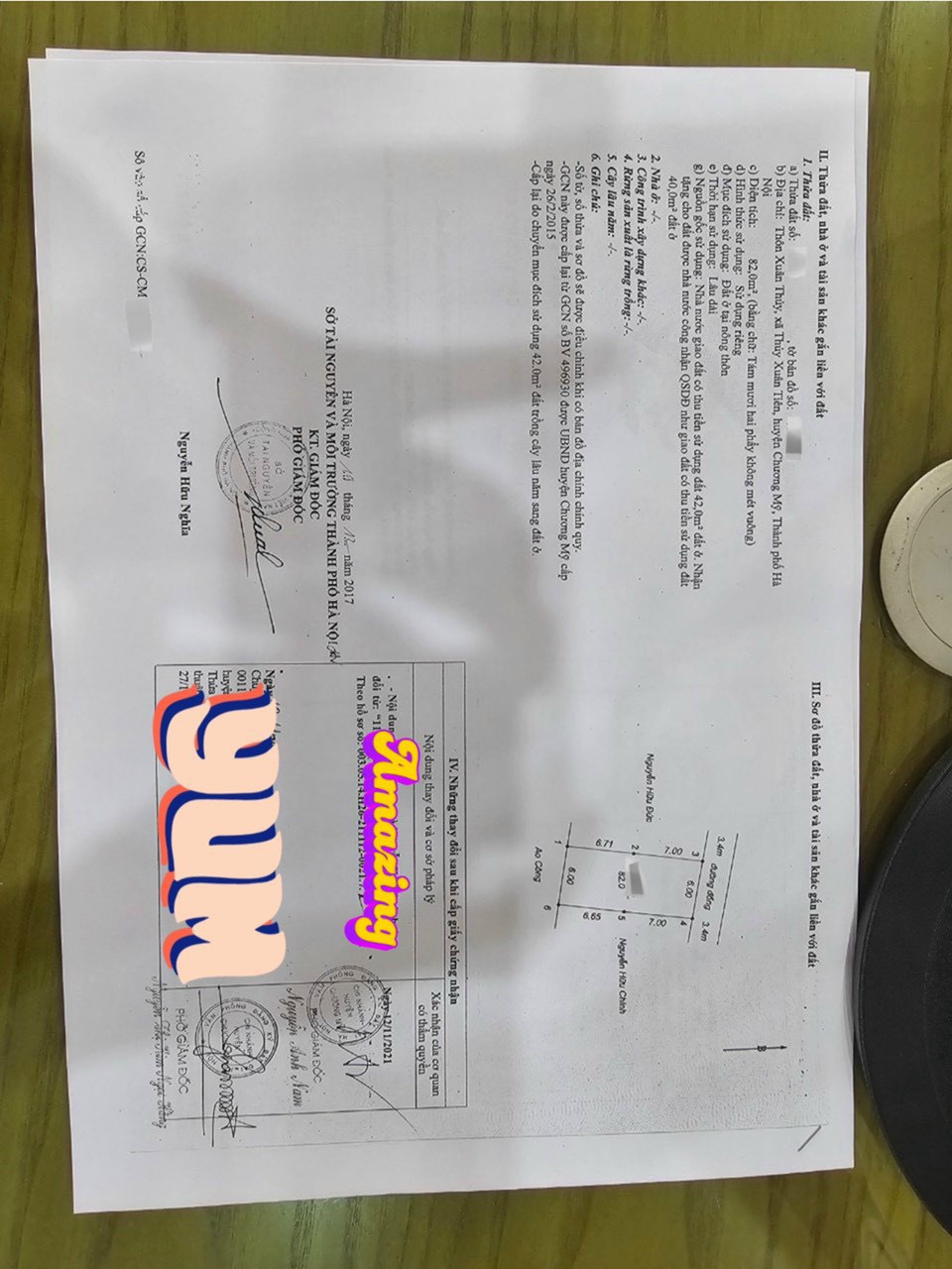 Hơn 1 tỷ xíu Lô đất tại Thuỷ Xuân Tiên- Chương Mỹ- Hà Nội - DT : 82m². - Mặt Tiền=6m; Hậu= 6m; Dài 14m - Cách quốc lộ