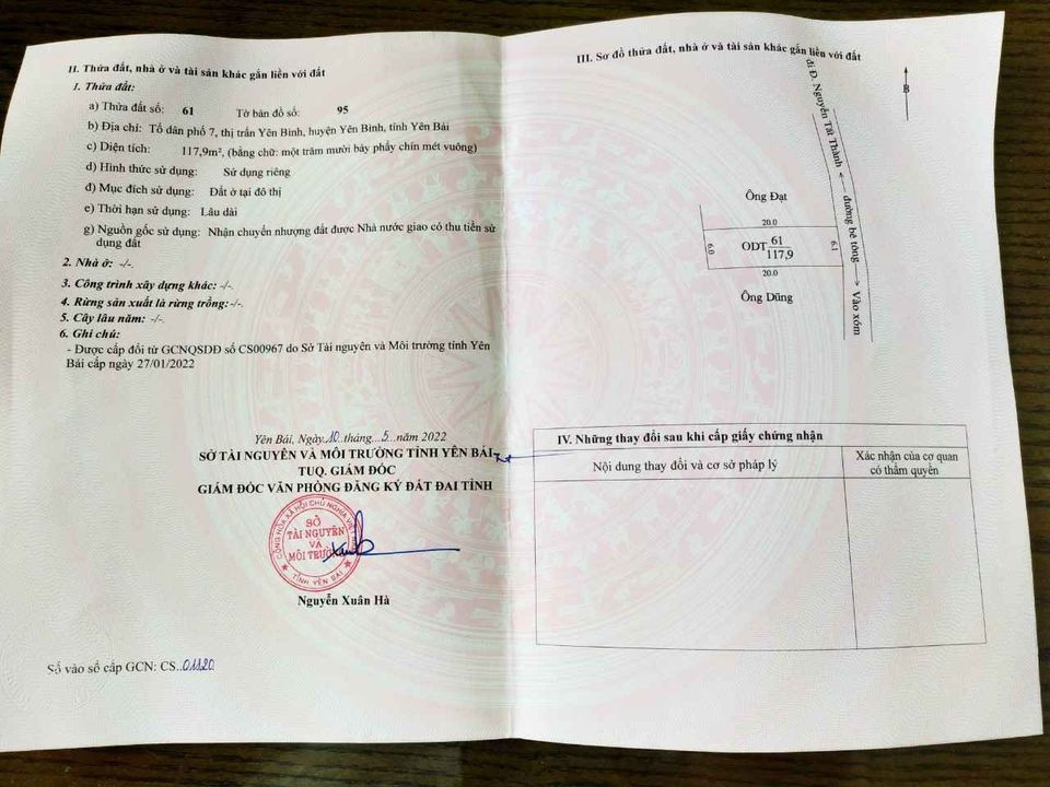 VỢ CHỒNG TÔI CẦN BÁN LÔ ĐẤT TP YÊN BÁI 118M2_GIÁ 970 TRIỆU