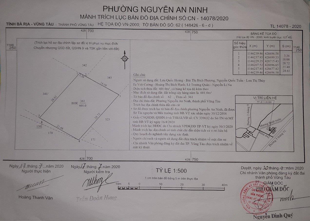 ĐẤT ĐẸP - GIÁ TỐT Bán Gấp Tại Bàu Trũng, Nguyễn An Ninh - TP Vũng Tàu, Bà Rịa Vũng Tàu