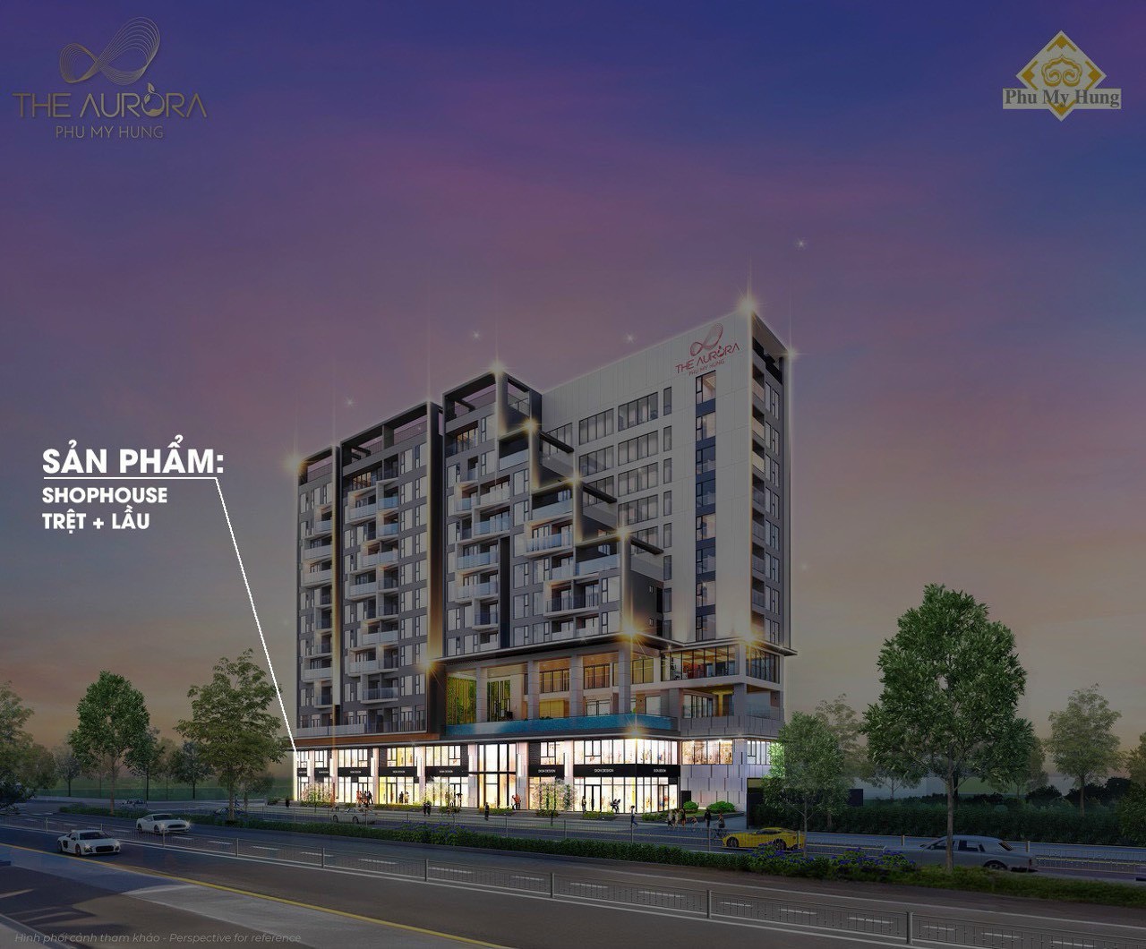 Bán Shophouse The Aurora mặt tiền Nguyễn Lương Bằng, 1 trệt 1 lầu, Full kính. Nhận ưu đãi 0901323786