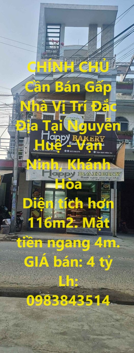 CHÍNH CHỦ Cần Bán Gấp Nhà Vị Trí Đắc Địa Tại Nguyễn Huệ - Vạn Ninh, Khánh Hòa