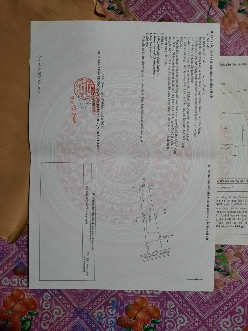 ĐẤT ĐẸP - GIÁ TỐT - Chính Chủ Cần Bán Lô Đất Tại Xã Song Thuận, Châu Thành, Tiền Giang