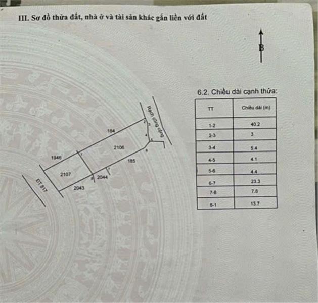 Chính Chủ Bán Gấp 2 Lô Đất Mặt Tiền QL 817 Tại Mỹ Thạnh, huyện Thủ Thừa, Long An