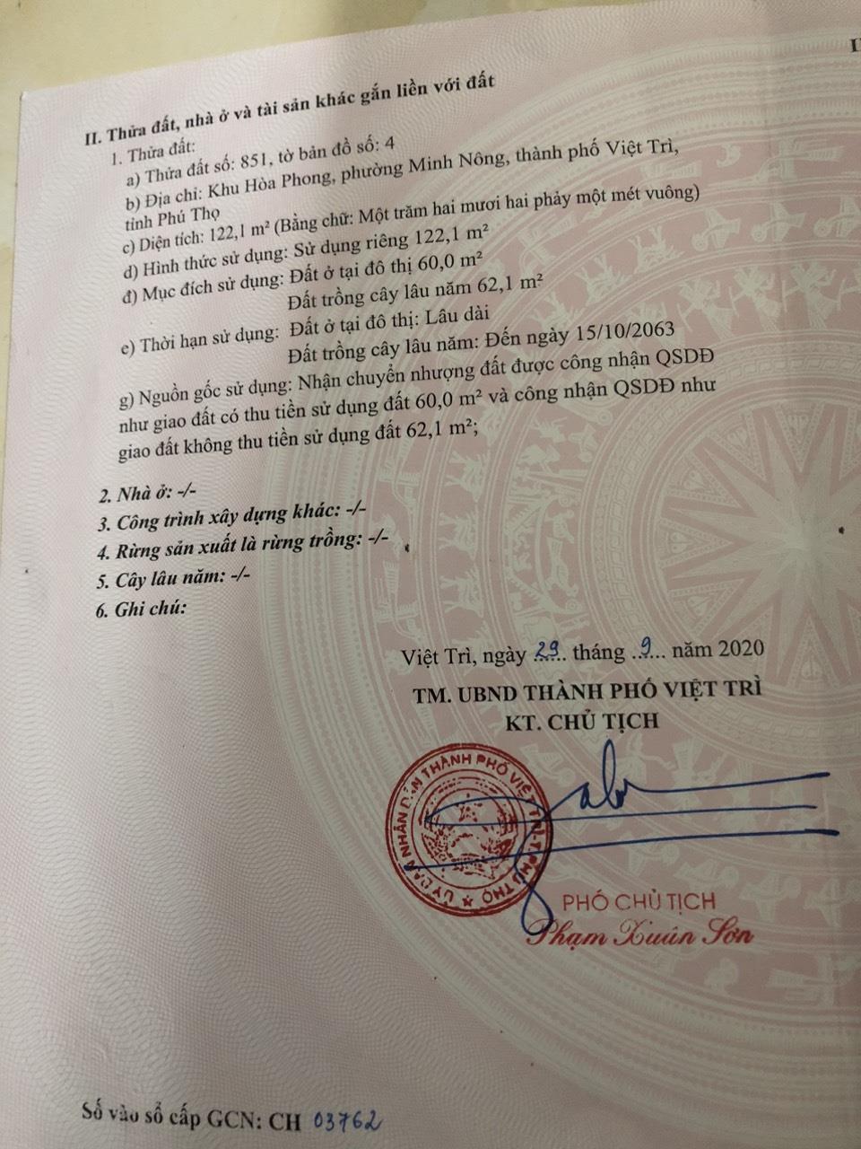 ĐẤT ĐẸP – GIÁ TỐT - CHÍNH CHỦ Cần Bán Lô Đất Vị Trí Đẹp Tại Minh Nông, TP Việt Trì