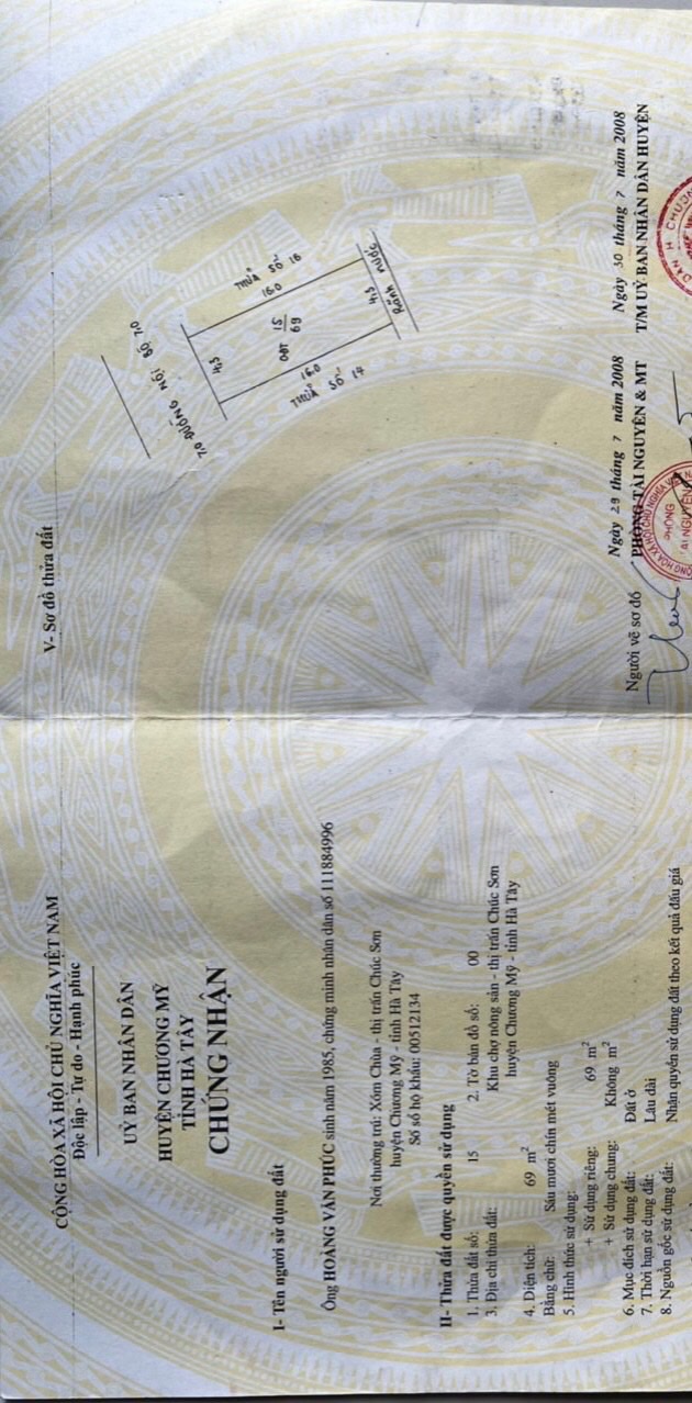 Tuyệt phẩm mặt đường nhựa KINH DOANH Trung tâm thị trấn chúc sơn - diện tích 69m sẵn nhà cấp 4 , ở đầu tư , kinh doanh