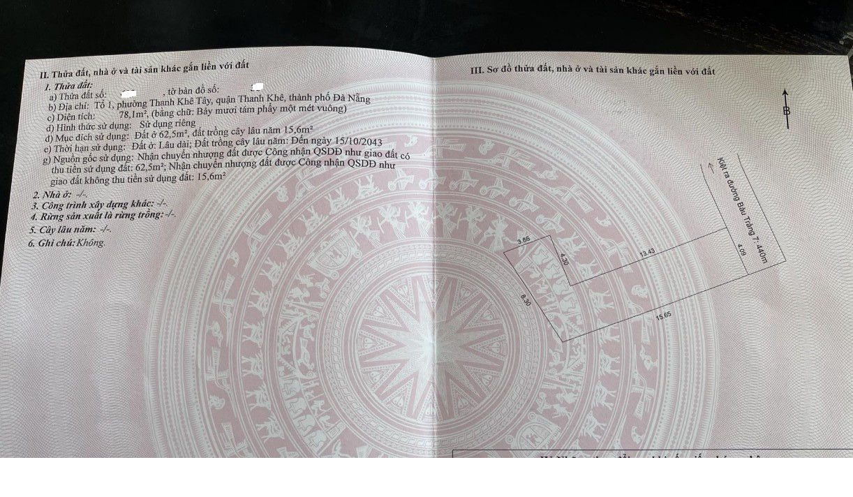 Bán 2 lô đất kiệt Ô TÔ phường Thanh Khê Tây