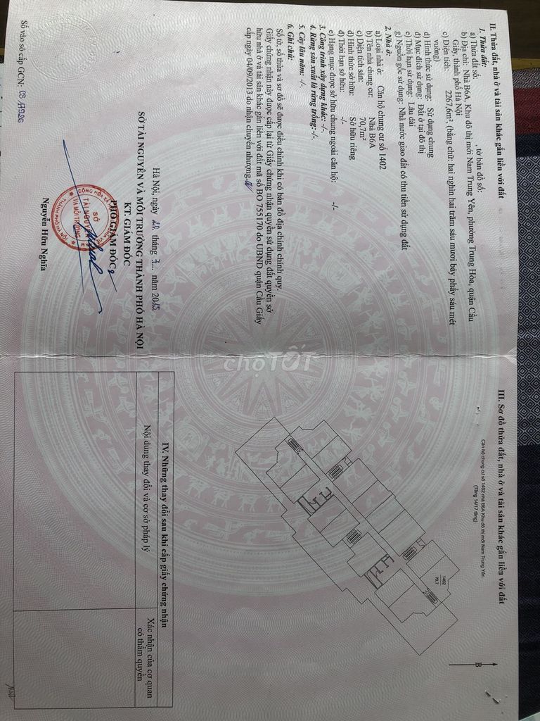 Chính chủ cần bán căn hộ chung cư tại khu đô thị Nam Trung Yên.