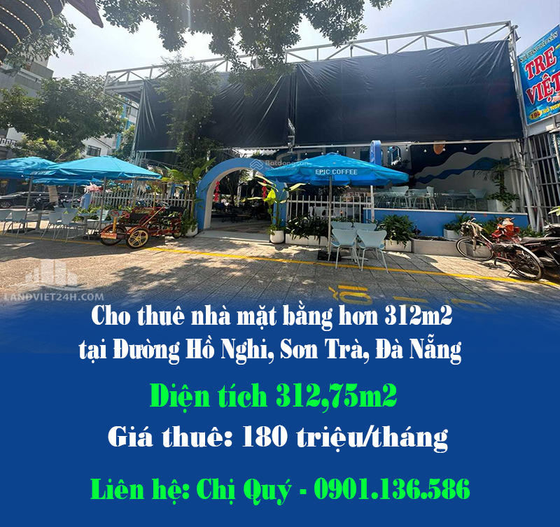 Cho thuê nhà mặt bằng hơn 312m2 chính chủ tại Đường Hồ Nghi, Sơn Trà, Đà Nẵng