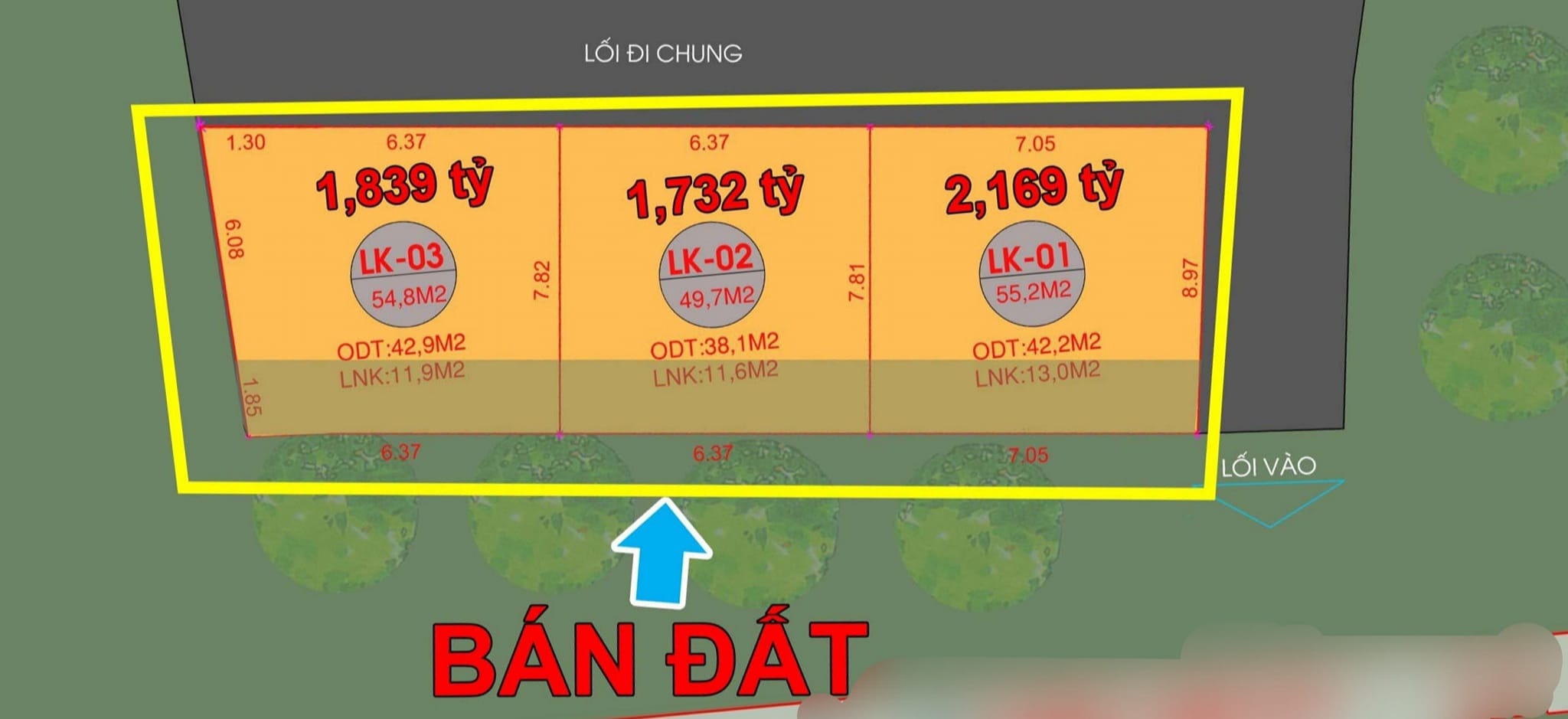 Có 3 lô hàng hiếm đất Chúc Sơn, tk2, chỉ từ nhỉnh 1 tỷ ô tô vào, giá công khai