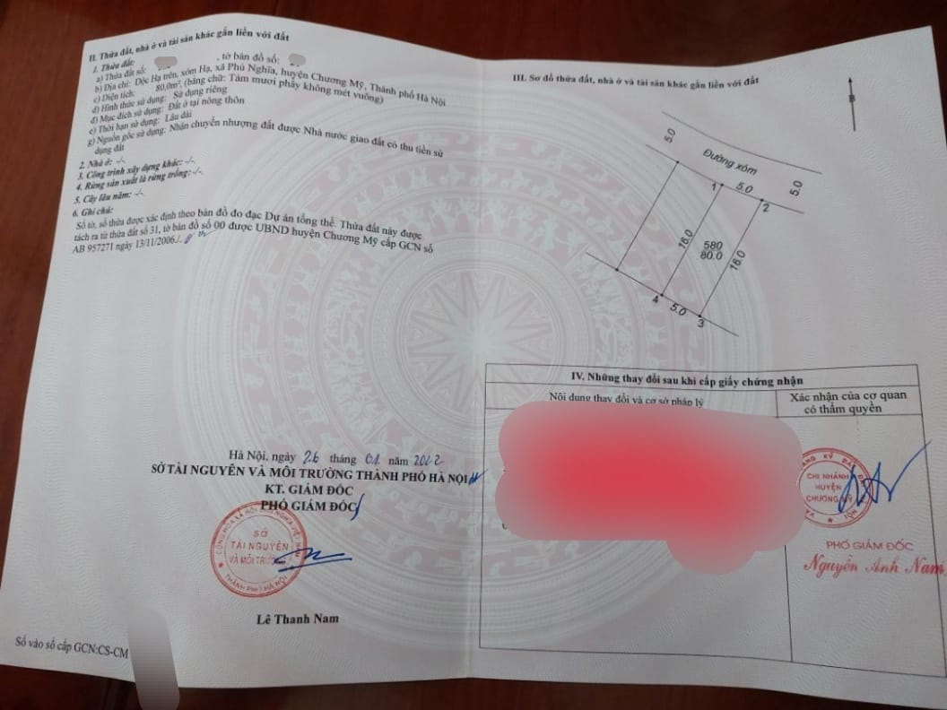 Cc gửi bán 80m2, mt 5m, giá 2x tr/m2, tk2, đường ô tô tránh, sổ đỏ hoa hậu, full thổ cư.