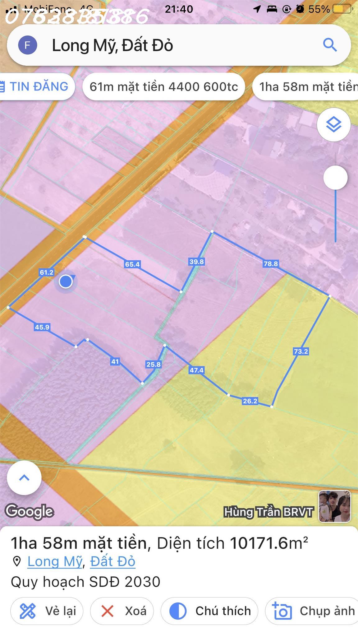 Bán 4400m2, đất ven biển nghỉ dưỡng long mỹ, có 800 thổ cư, 61m mặt tiền, 21ty