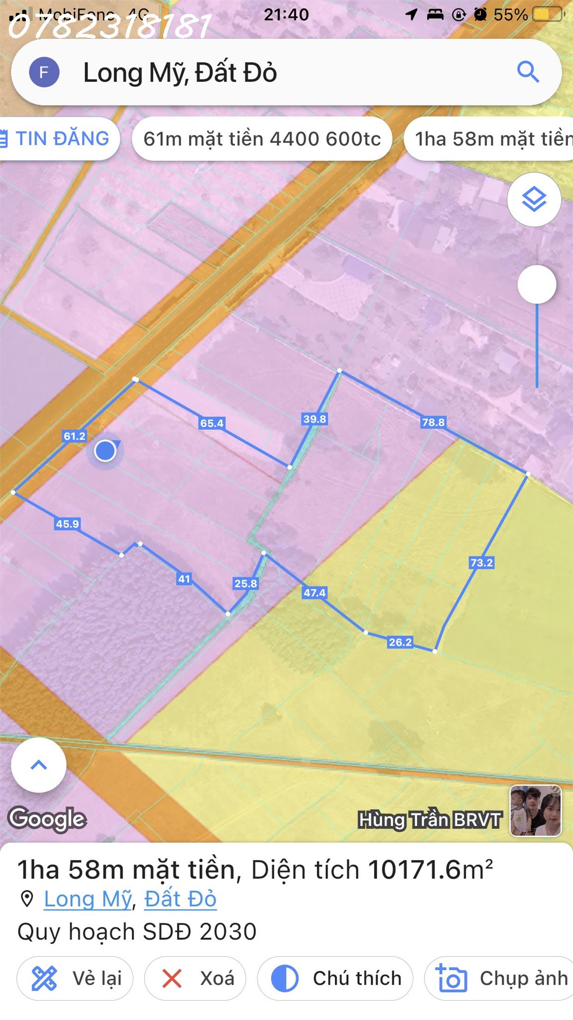 1ha Long Mỹ Phước Hải, 61m mt nhựa, 800tc, ra biển 2km, cạnh Đồng Gió, 27ty