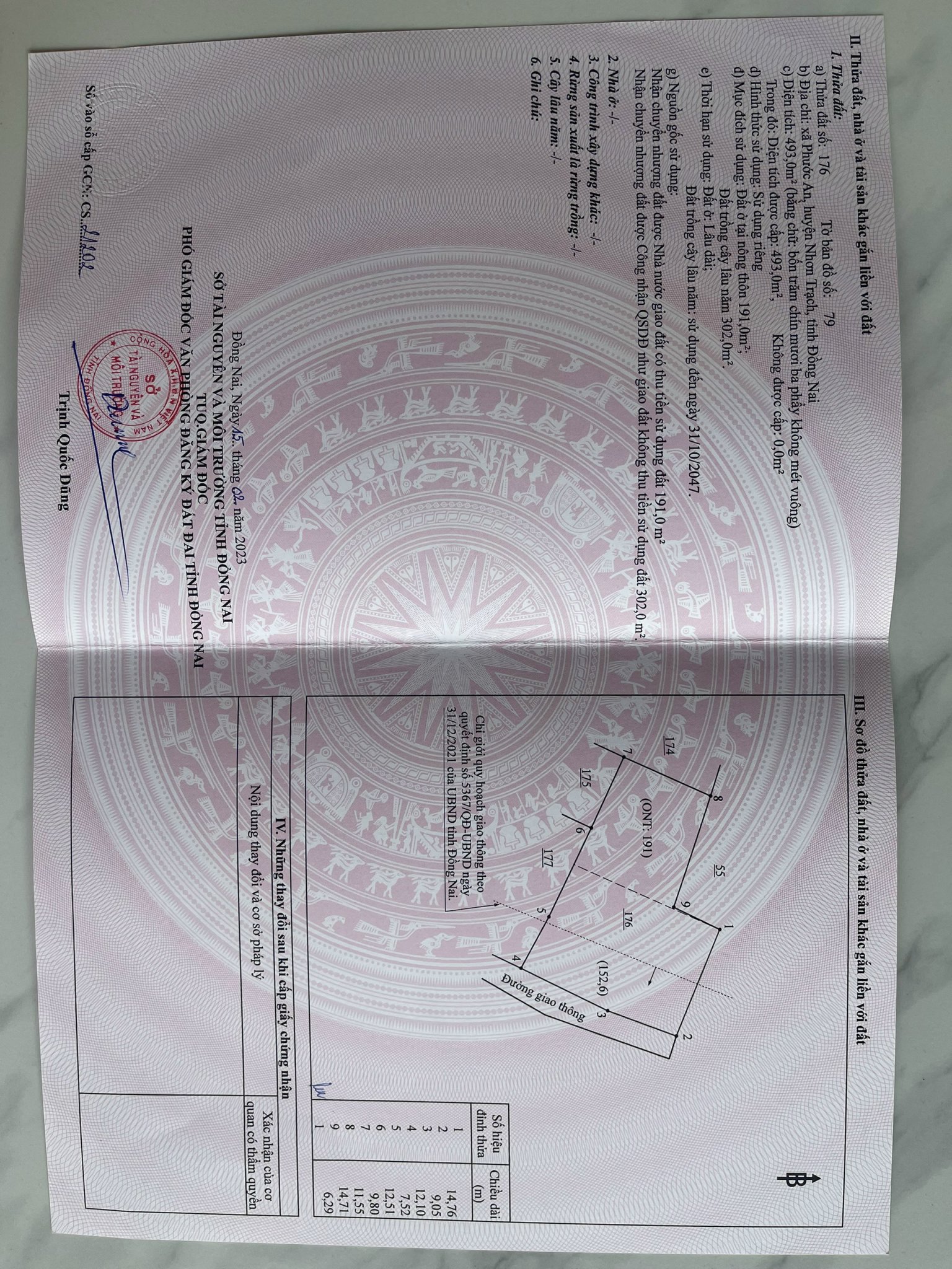 muabandatnhontrach - Cần Bán đất thổ vưởn Nhơn Trạch xã Phước An - Diện tích 493m2 có 190m2 Thổ Cư