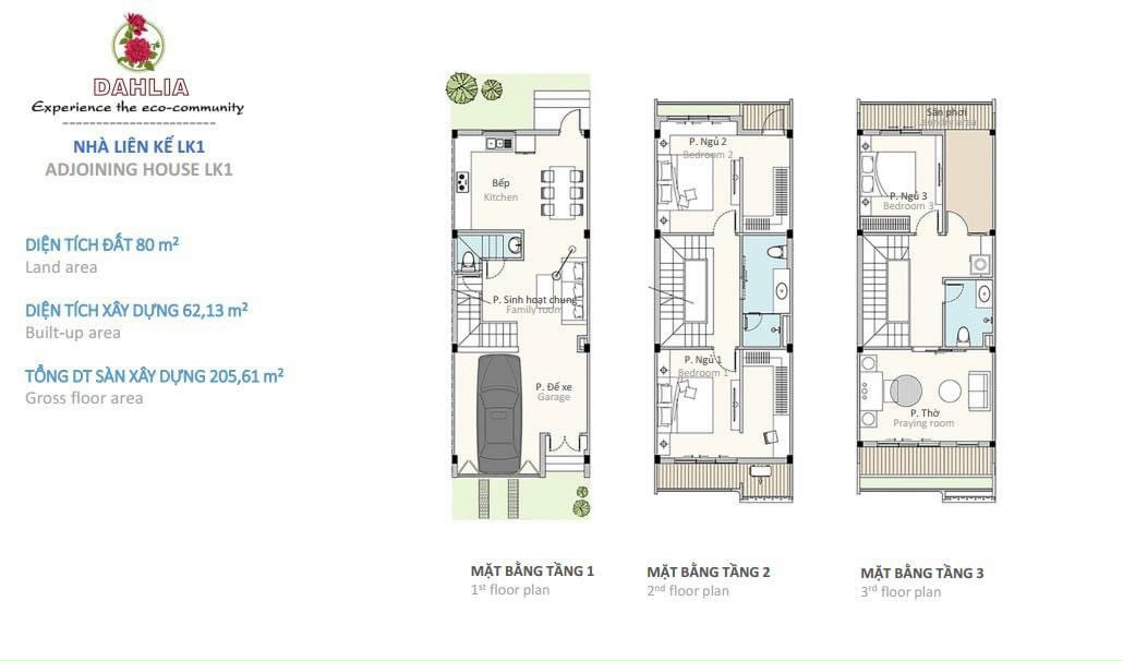 Bán nhà liền kề 3 tầng 80m2 - gia 3ty9xx