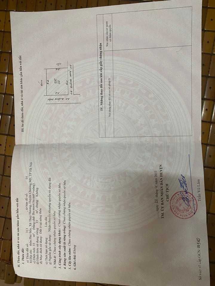 Đẹp nhất nhì xã Thuỵ Hương , chương mỹ - lô góc 33m sẵn sổ đỏ - đường ô tô tải chạy thông