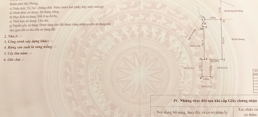 Bán đất tặng nhà mặt đường Dư Hàng , Lê Chân, Hải Phòng. Giá: 6,1 tỷ 52m2