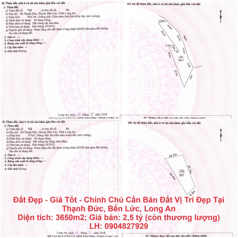 Đất Đẹp - Giá Tốt - Chính Chủ Cần Bán Đất Vị Trí Đẹp Tại Thạnh Đức, Bến Lức, Long An