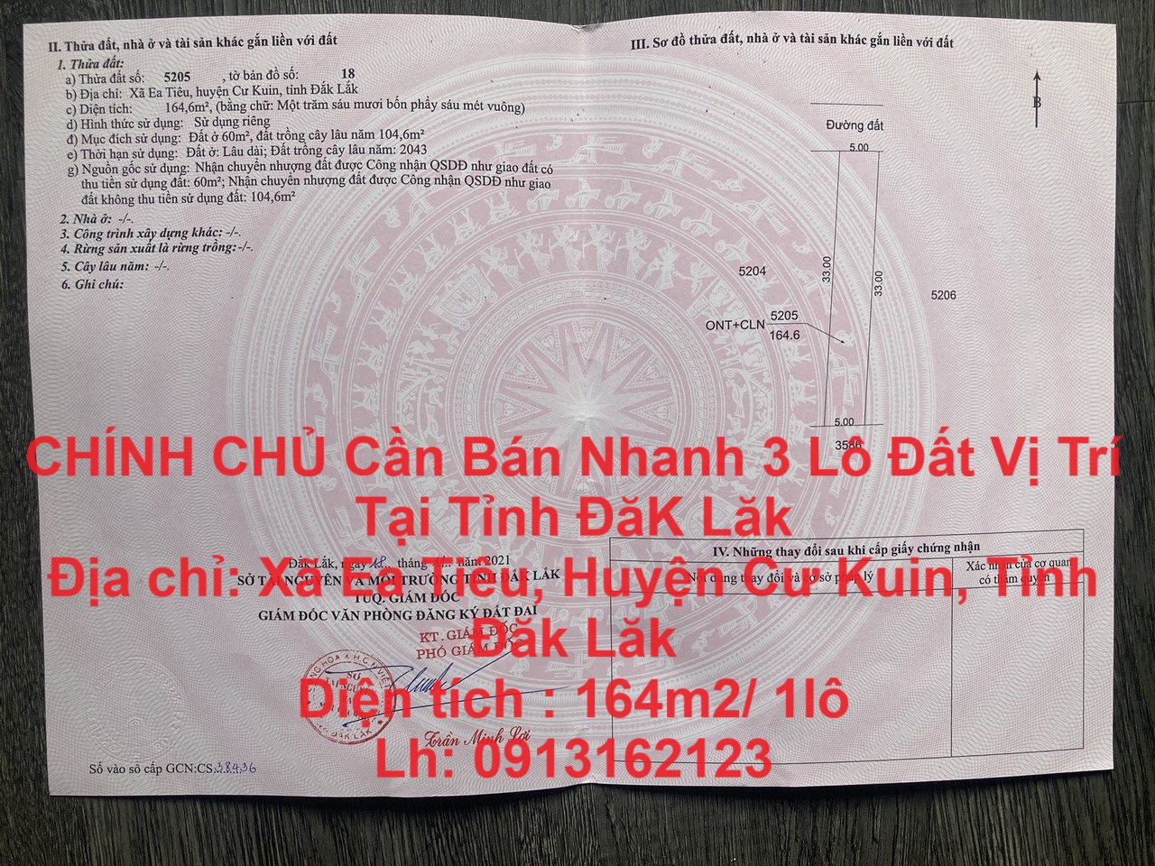 CHÍNH CHỦ Cần Bán Nhanh 3 Lô Đất Vị Trí Tại Tỉnh ĐăK Lăk