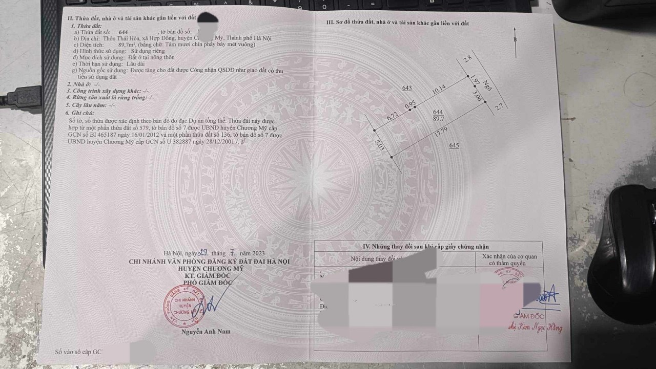 Đất Thái Hoà hợp đồng, phía sau nhà hàng hoàng anh Gần 90m đất giá chỉ hơn 10 tr/ m Đất cách đường tỉnh 419 chỉ