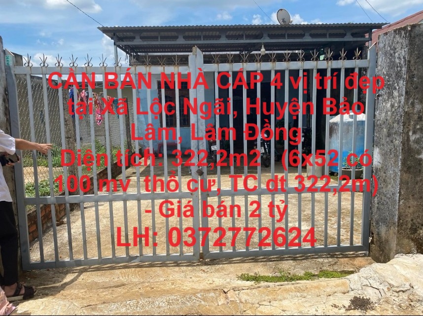 CẦN BÁN NHÀ CẤP 4 vị trí đẹp tại Xã Lộc Ngãi, Huyện Bảo Lâm, Lâm Đồng