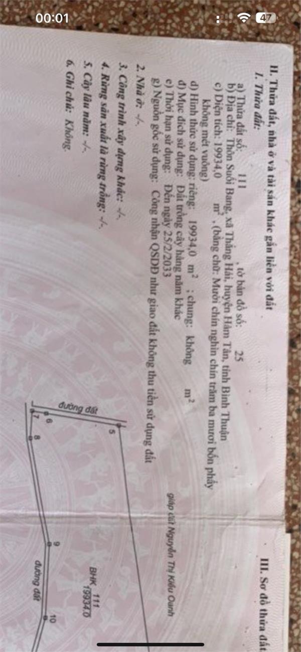 CHÍNH CHỦ Cần Bán 2 Lô Đất Vị Trí Đẹp Tại huyện Hàm Tân, Bình Thuận