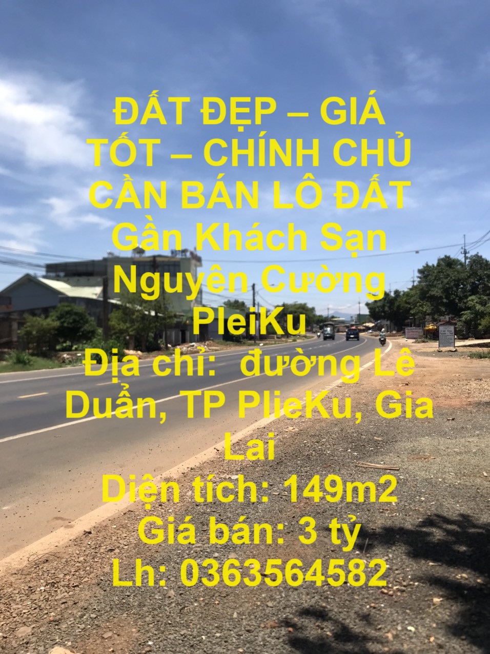 ĐẤT ĐẸP – GIÁ TỐT – CHÍNH CHỦ CẦN BÁN LÔ ĐẤT Gần Khách Sạn Nguyên Cường PleiKu